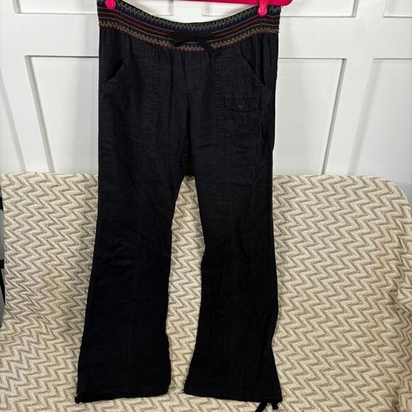 Hei Hei Anthropologie Linen Blend Embroidered Waist Casual Pants - Picture 1 of 7